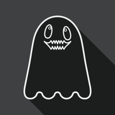 Ghost lapos ikon a hosszú árnyék, eps10