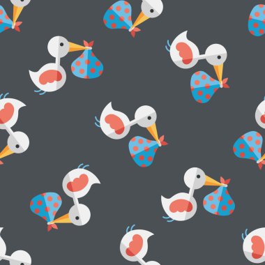 kuş ve bebek düz simgesi ile uzun gölge, eps10