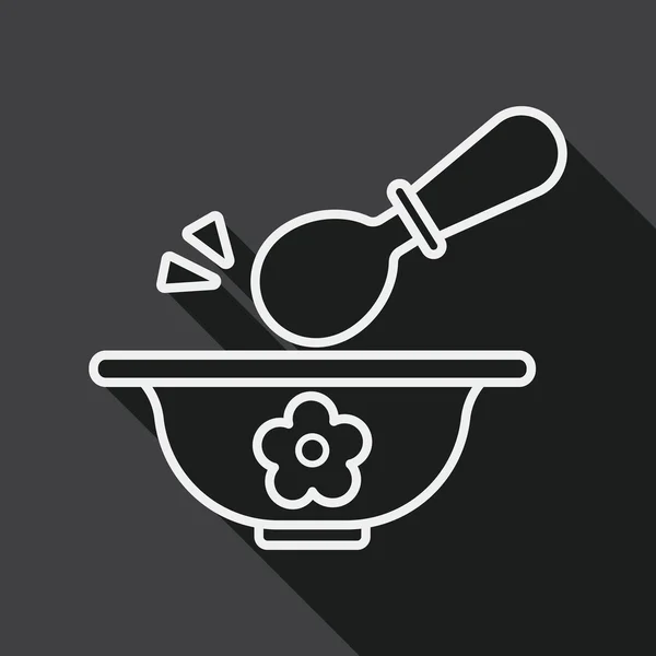 Baby mat skål flat ikonen med långa skugga, eps10 — Stock vektor