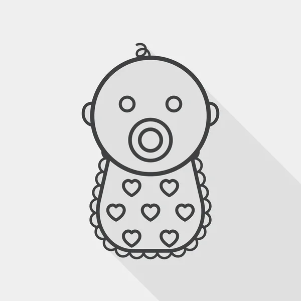 Baby platte pictogram met lange schaduw, eps 10 — Stockvector