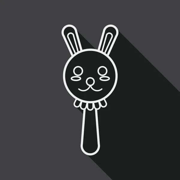 Hochet bébé icône plate avec ombre longue, eps10 — Image vectorielle