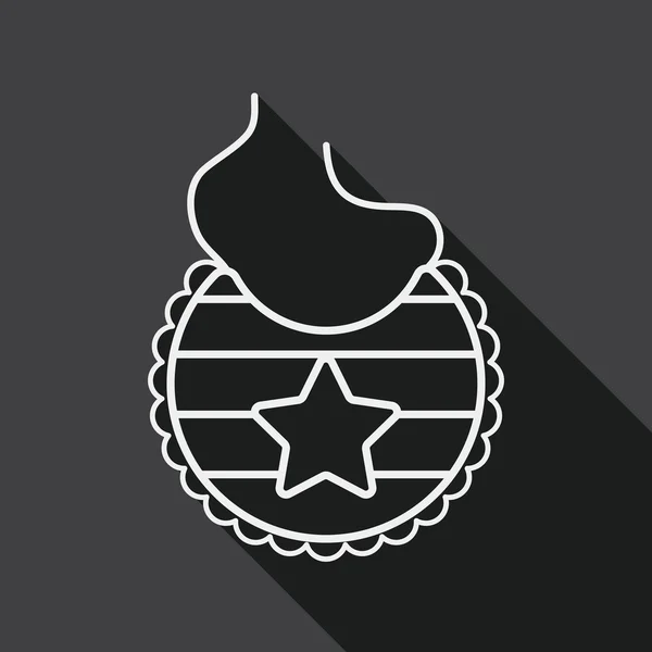 Bavoir bébé icône plate avec ombre longue, eps10 — Image vectorielle