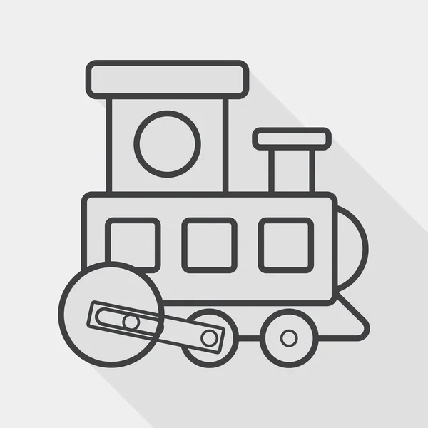 Train jouet icône plate avec ombre longue, EPS 10 — Image vectorielle