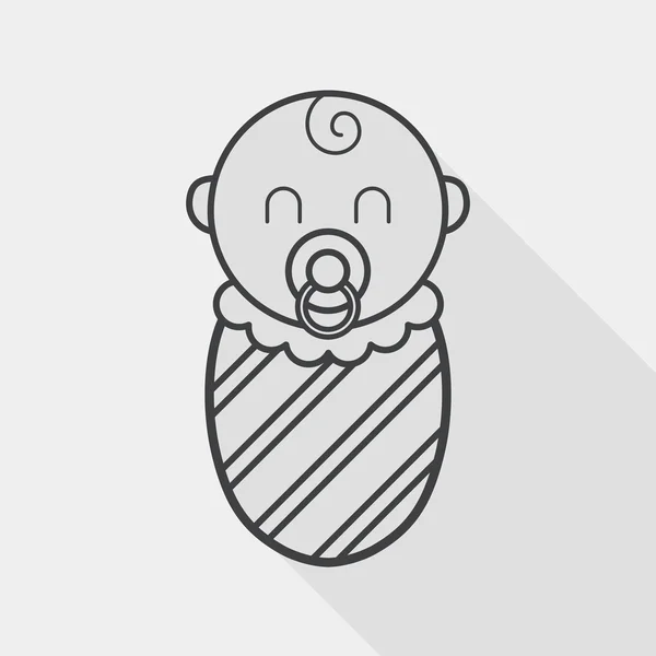Baby flat ikonen med långa skugga, eps10 — Stock vektor
