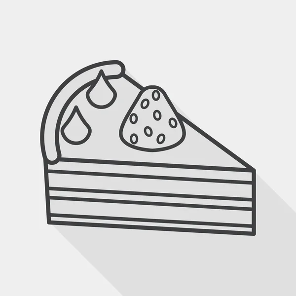 Födelsedag kaka flat ikonen med långa skugga, eps10 — Stock vektor