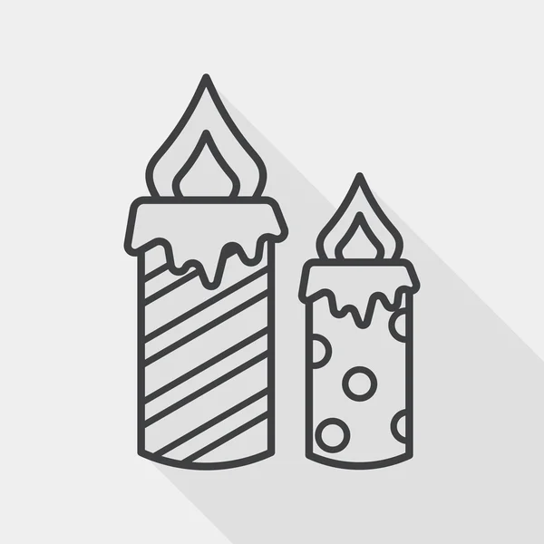 Candle flat icon with long shadow, eps10 — стоковый вектор