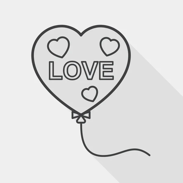 Globos de amor icono plano con sombra larga, eps10 — Vector de stock