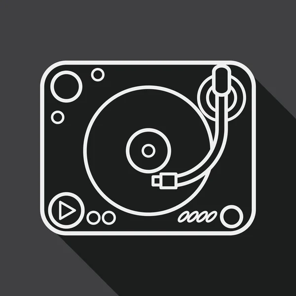 DJ music flat icon with long shadow, eps10 — стоковый вектор