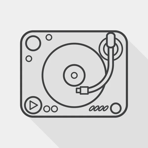 DJ muziek platte pictogram met lange schaduw, eps10 — Stockvector