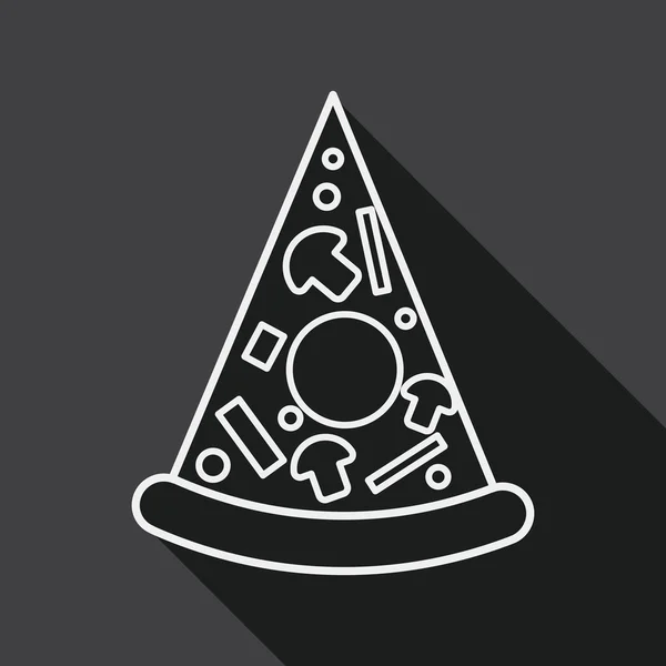 Pizza flat icon with long shadow, eps10 — стоковый вектор