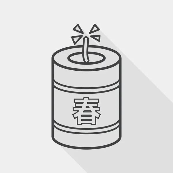 Icône plate du Nouvel An chinois, eps10, couplets festival chinois esprit — Image vectorielle