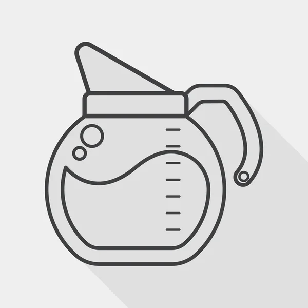 Koffie waterkoker platte pictogram met lange schaduw, eps10 — Stockvector