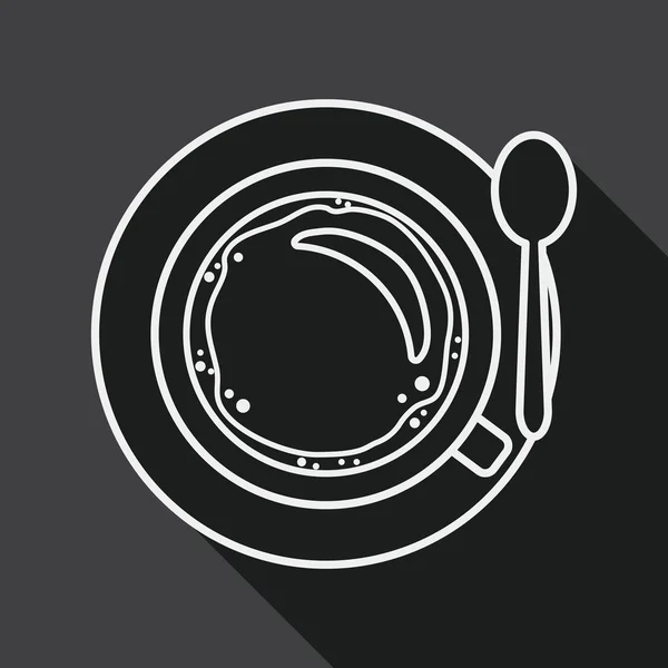 Café noir icône plate avec ombre longue, eps10 — Image vectorielle