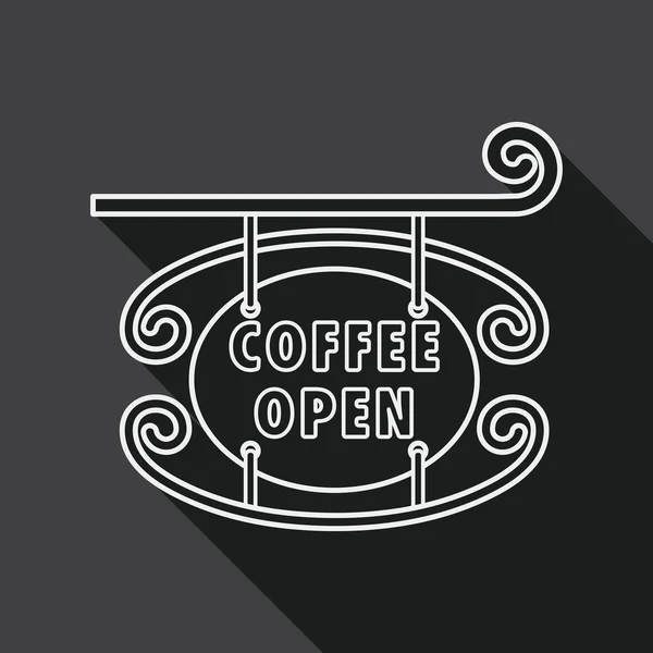 Café assina ícone plano com sombra longa, eps10 — Vetor de Stock