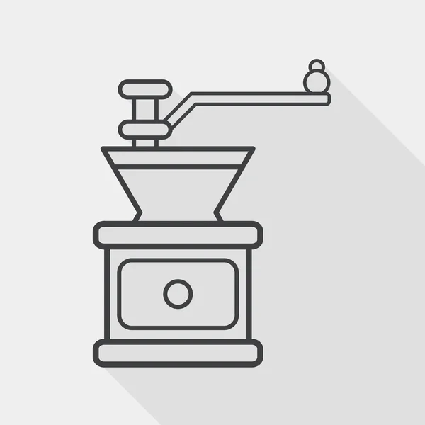 Grinding coffee machine flat icon with long shadow, eps10 — стоковый вектор