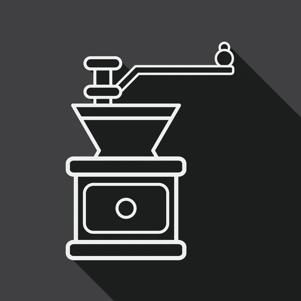 Macinazione macchina da caffè icona piatta con lunga ombra, eps10 — Vettoriale Stock