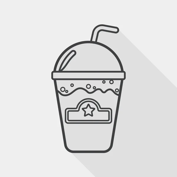 Frappucino flat icon with long shadow, eps10 — стоковый вектор