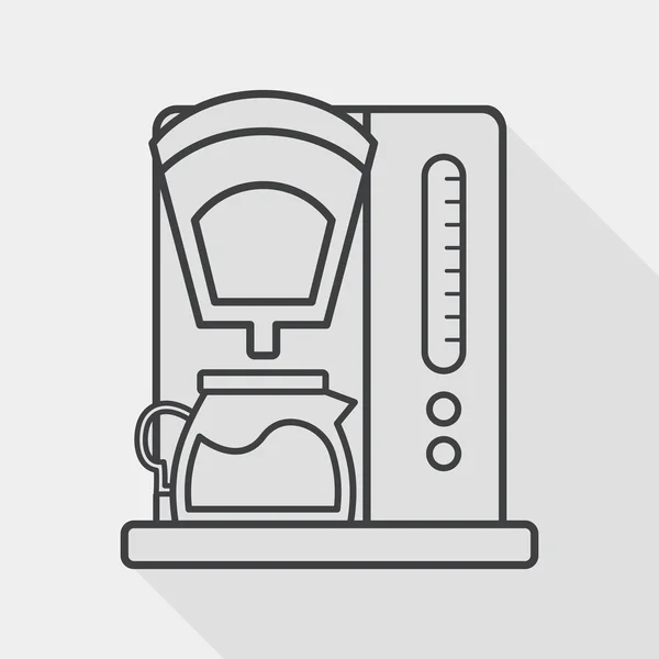 Plat pictogram koffiezetapparaat met lange schaduw, eps10 — Stockvector