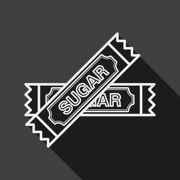 Cukru paket flat ikona s dlouhý stín, eps10 — Stockový vektor
