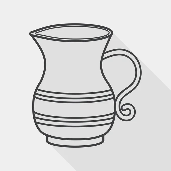 Tea pot flat icon with long shadow,eps10 — Stock Vector