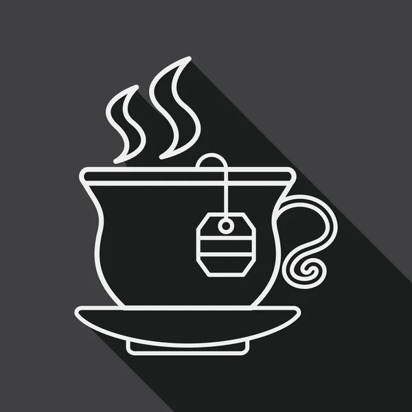 Té caliente icono plano con sombra larga, eps10 — Archivo Imágenes Vectoriales