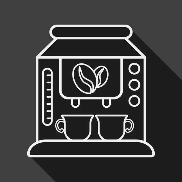 Máquina de café ícone plano com sombra longa, eps10 — Vetor de Stock