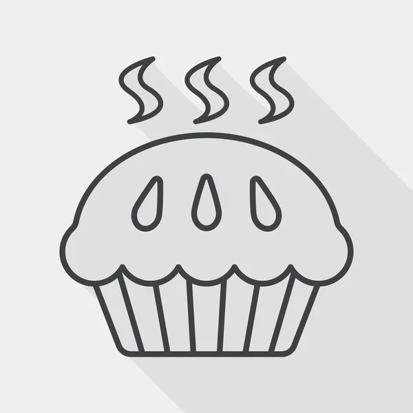 Icône plate tarte avec ombre longue, eps10 — Image vectorielle
