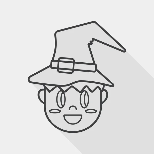 Wizard platte pictogram met lange schaduw, eps10 — Stockvector