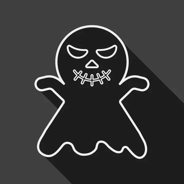 Ghost flat icon with long shadow, eps10 — стоковый вектор