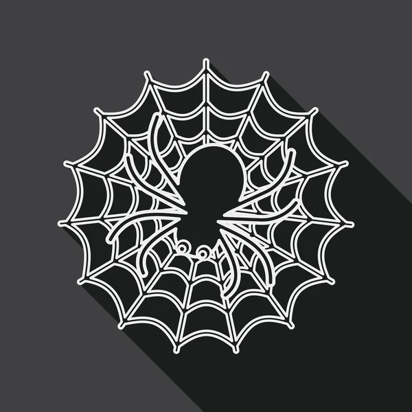 Halloween-Spinne flaches Symbol mit langem Schatten, Eps10 — Stockvektor