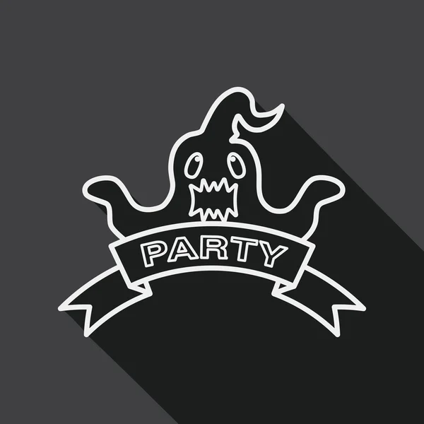 Halloween party flagga flat ikonen med långa skugga, eps10 — Stock vektor