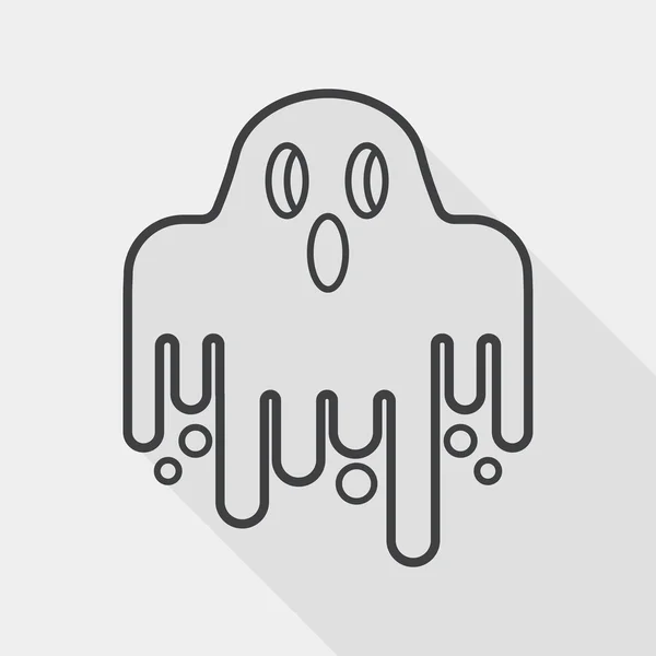 Icône plate fantôme avec ombre longue, eps10 — Image vectorielle