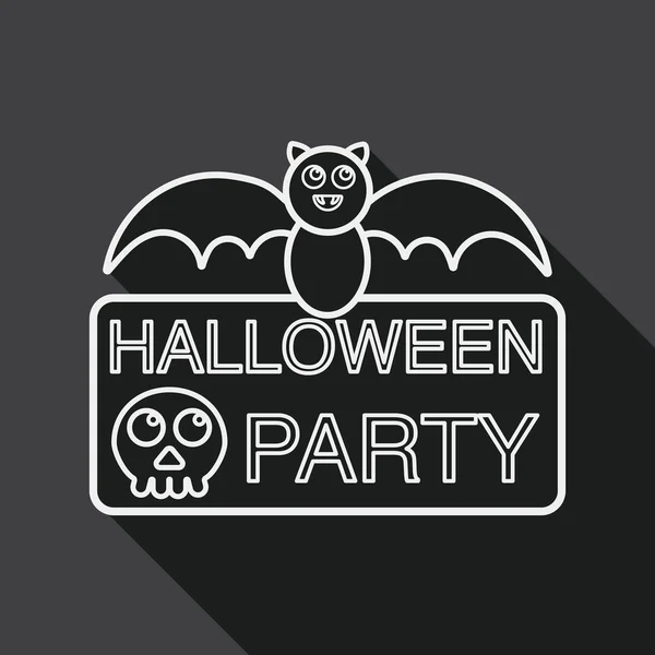 Halloween party sign flache Ikone mit langem Schatten, Eps10 — Stockvektor