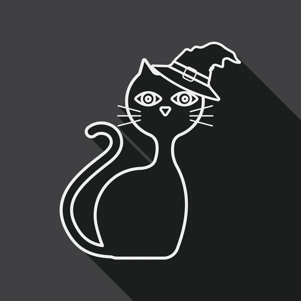 Evil cat flat icon with long shadow,eps10 — Stock Vector