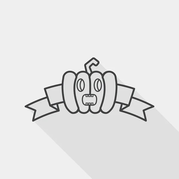 Drapeau de fête d'Halloween icône plate avec ombre longue, eps10 — Image vectorielle
