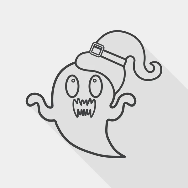 Ghost lapos ikon a hosszú árnyék, eps10 — Stok Vektör