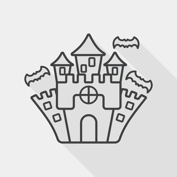 Halloween castle flat icon with long shadow,eps10 — Stock Vector