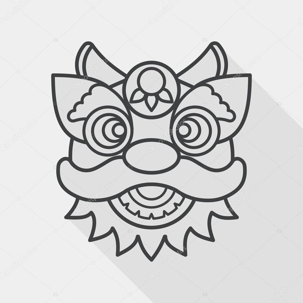 Chinese New Year Dragon Head Outline - Draw-flatulence