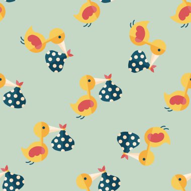 kuş ve bebek düz simgesi ile uzun gölge, eps10