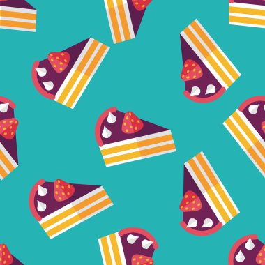 doğum günü pastası düz simgesi ile uzun gölge, eps10