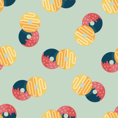 Donut düz simgesi ile uzun gölge, eps10