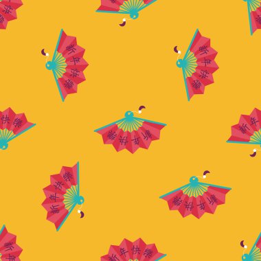 Çin yeni yılı uzun gölge, eps10, ile düz simgesi fan w katlama