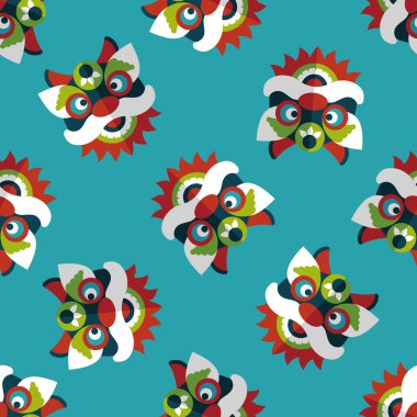 Çin yeni yılı düz simgesi ile uzun gölge, eps10, dragon ve