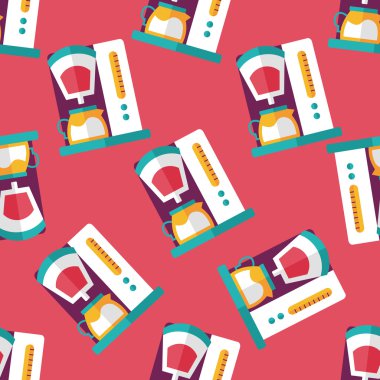 Kahve makinesi düz simgesi, uzun gölge, eps10