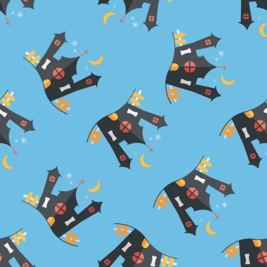 Uzun Gölge, eps10 ile Halloween house düz simgesi