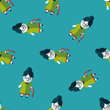 yaşlı kadın uzun gölge, eps10 düz simgesiyle