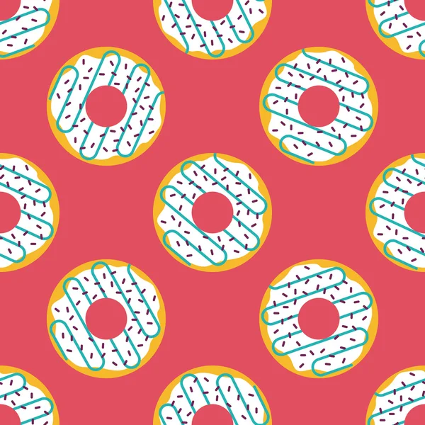 Icône plate Donut avec ombre longue, eps10 — Image vectorielle