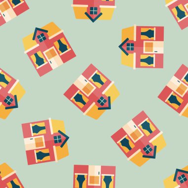 Bina ev düz simgesi, eps10 Dikişsiz desen arka plan