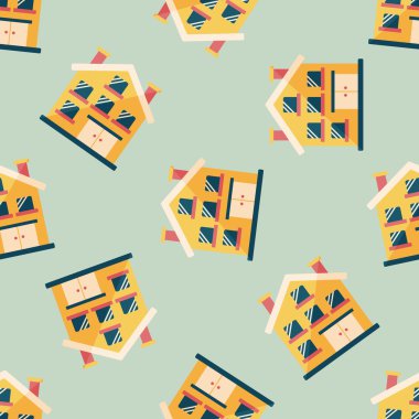 Bina daire düz simgesi, eps10 Dikişsiz desen arka plan