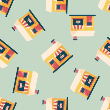 Bina Restoran düz simgesi, eps10 Dikişsiz desen arka plan